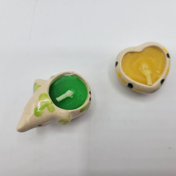 Miniature Ceramic Elephant & Heart Shaped Tealight Doll House Wax Candles - Picture 2 of 6